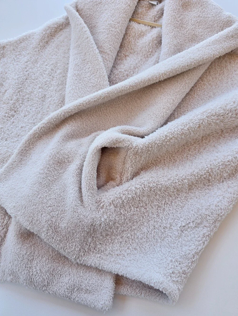 Barefoot Dream CozyChic OS Chunky Knit Cream Open Front Cardigan